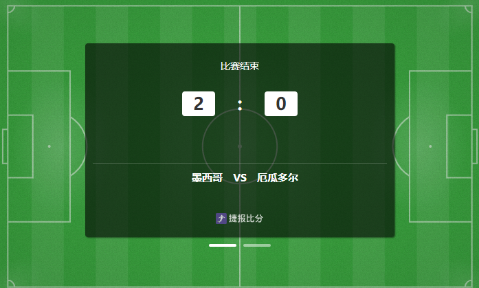 墨西哥2-0厄瓜多尔 晋级16强!