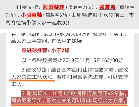 上周胜率71％，上期推荐全红！