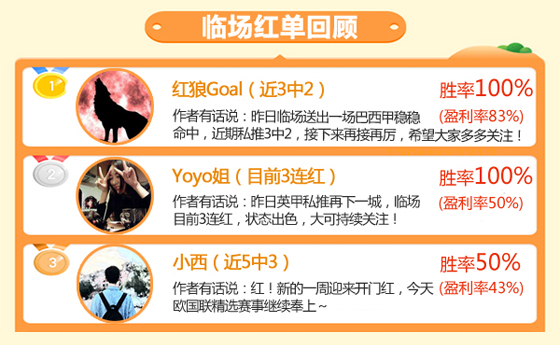 16日推介汇总：Yoyo喜迎3连胜 小西、红狼近3中2