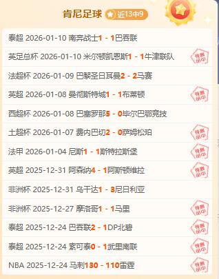 13中9!早场土杯精算赛果安排走起!