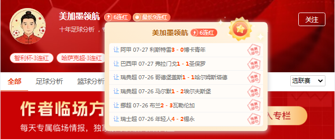 周一赛场不冷清！高胜率大神出谋划策