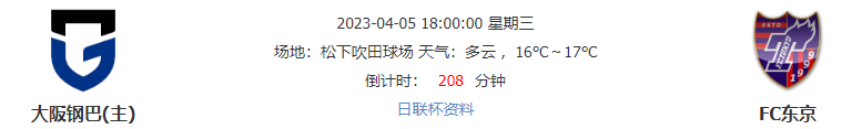 大阪钢巴vs东京FC 大阪或立于不败之地