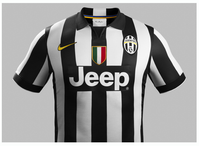 尤文图斯14\/15赛季新主场球衣 黑白条纹客场蓝