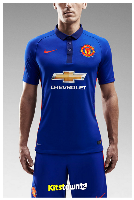 曼联2014-15赛季客场球衣发布:活力的蓝-足球