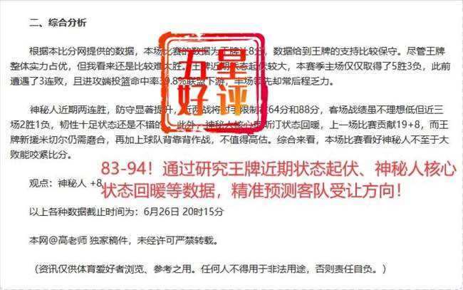 术业有专攻！看看捷报篮球专家有多强！