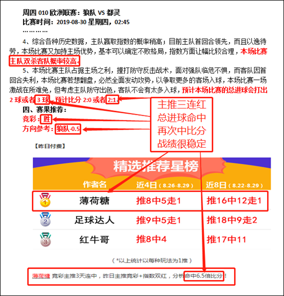 三连红并中6.5倍比分，今日战德乙（赠串）