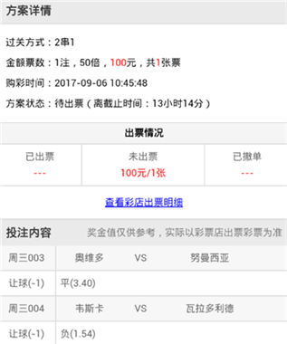 周三竞彩串关推荐:奥维多值得一捧