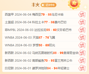 丰火8连胜