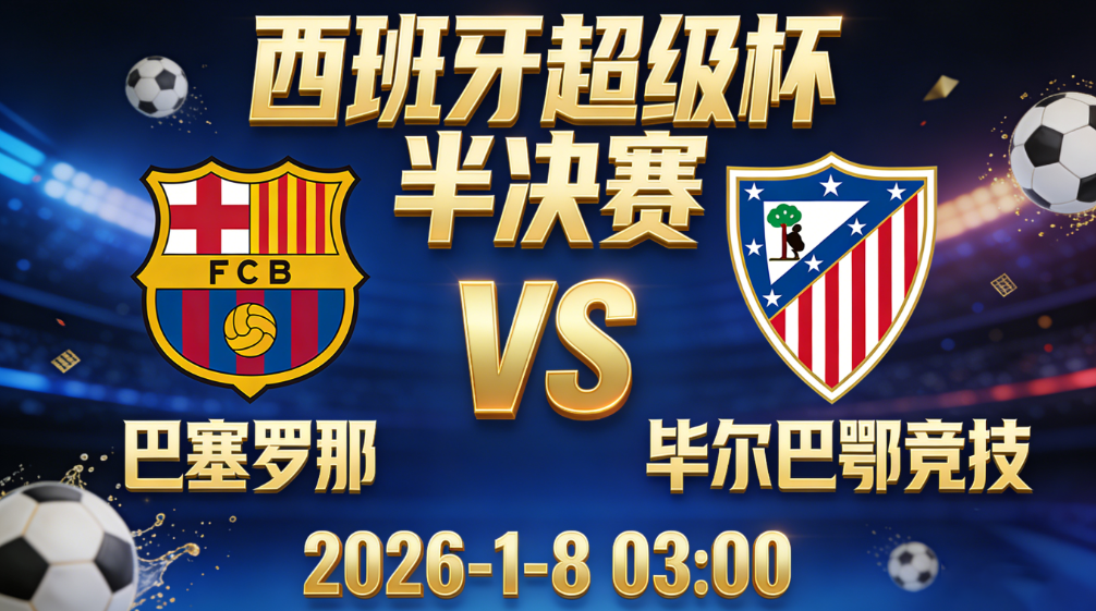 西超杯半决赛大战，红蓝军团硬碰巴斯克雄狮！