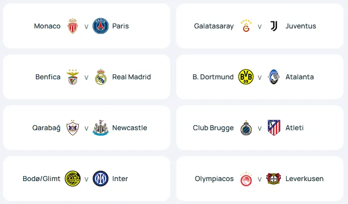 欧冠附加赛抽签出炉 皇马本菲卡再交手