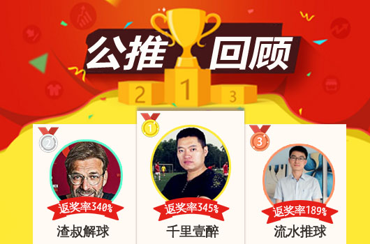红人榜：千里壹醉返奖率345% 肖邦4连红再中方案