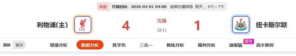 热赛复盘：利物浦明星球员状态渐入佳境