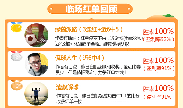 9日推荐汇总：绿茵派路3连中 渣叔、侃球人生齐收奖
